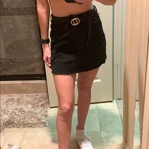 American Eagle black jean skirt